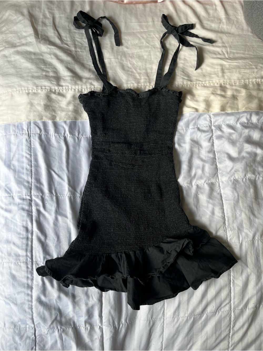 TCEC High low ruched black dress